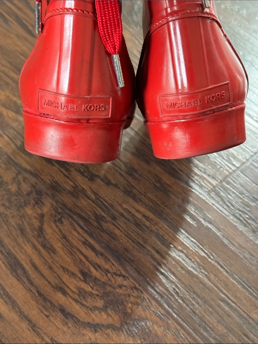 Michael Kors Striking Red ❤️  Waterproof Ankle Rain Boots